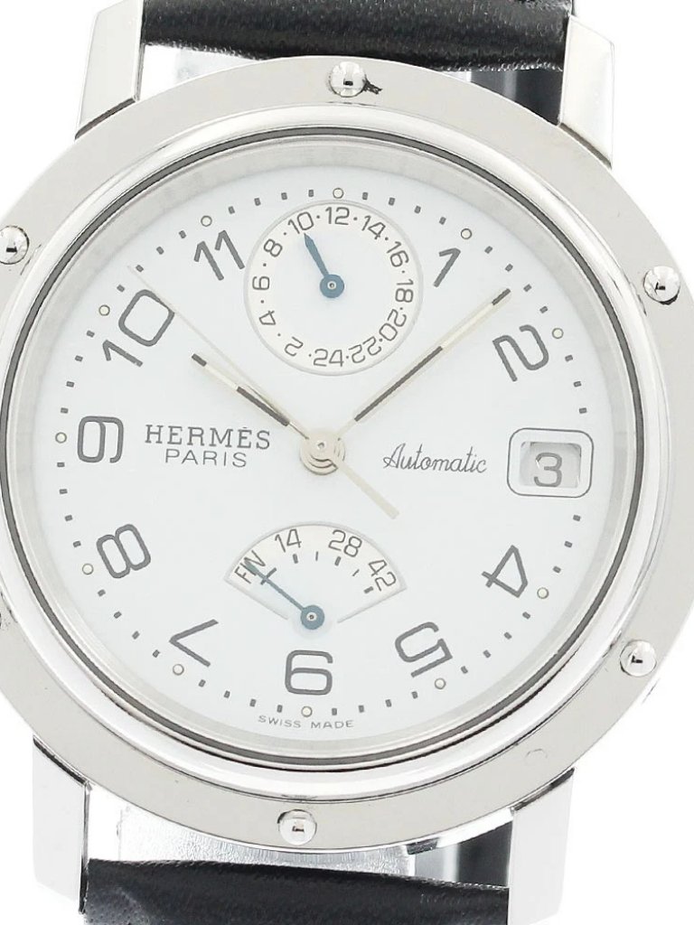 Hermes Clipper Cl5710 Power Reserve Gmt White Dial Automatic Mens Watch